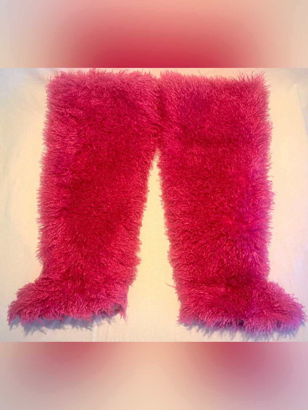 Faux Fur Over-the-Knee Boots in Hot Pink NWOT